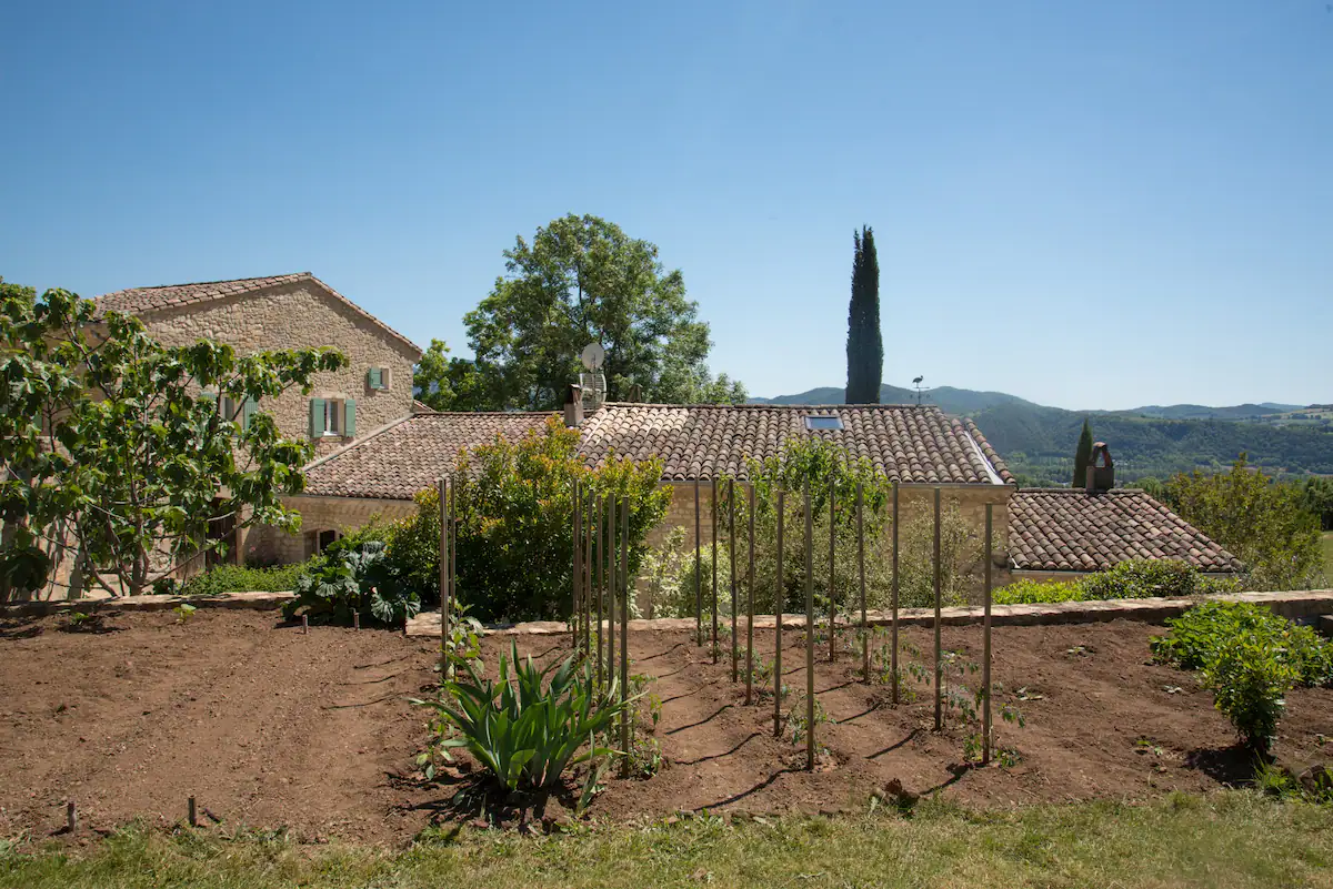 The kitchen garden, opening onto the valley